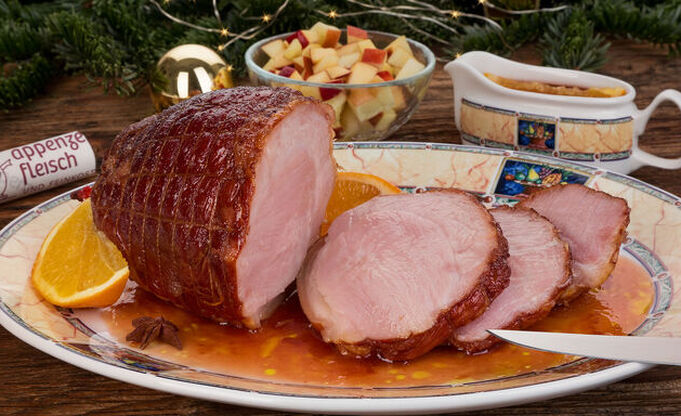 Glasiertes Rollschinkli vom Appenzeller Molkenschwein