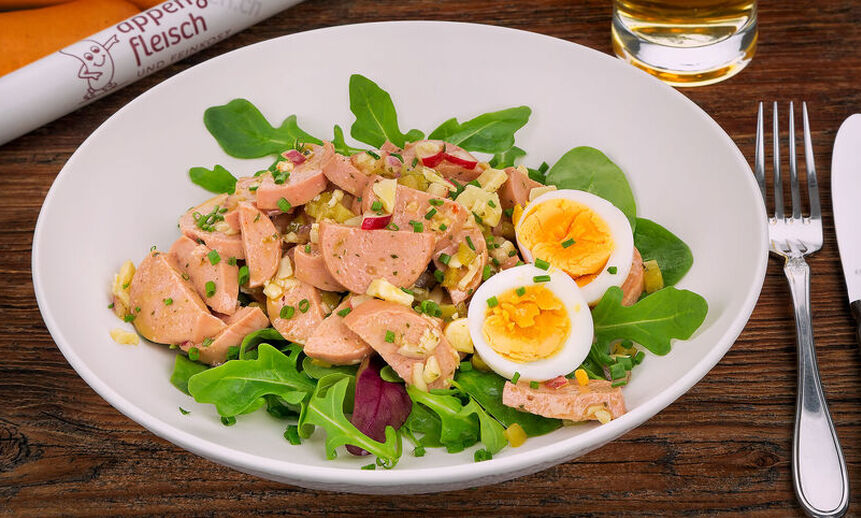 Appenzellerfleisch Wurst-Käse-Salat Appenzellerfleisch Wurst-Käse-Salat